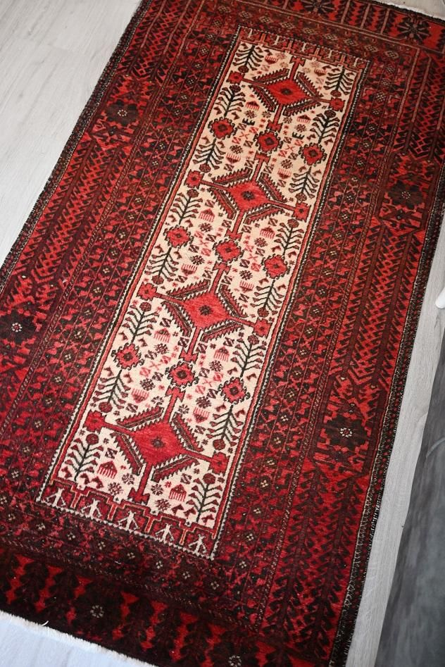 オールド絨毯/イラン・バルーチ/トライバルラグ約174×91cm - 手織り