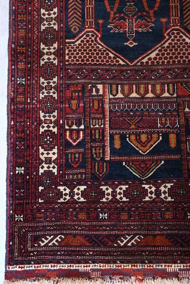 オールド絨毯/イラン・バルーチ/トライバルラグ約137×78cm オールド絨毯/イラン・バルーチ/トライバルラグ約137×78cm