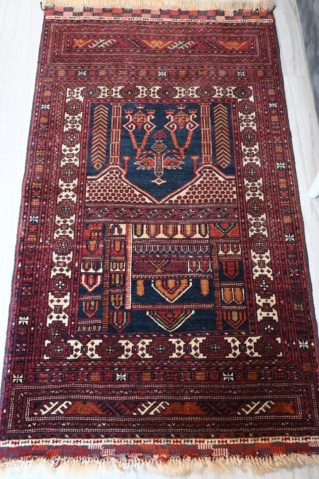 オールド絨毯/イラン・バルーチ/トライバルラグ約137×78cm オールド絨毯/イラン・バルーチ/トライバルラグ約137×78cm
