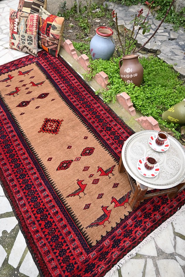 オールド絨毯/イラン・バルーチ/トライバルラグ約200×99cm - 手織り