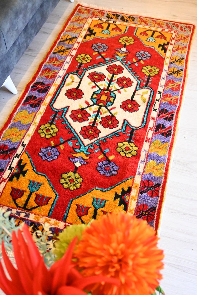 オールド絨毯/トルコ/デニズリ・チャメリ約167×85cm - 手織り絨毯