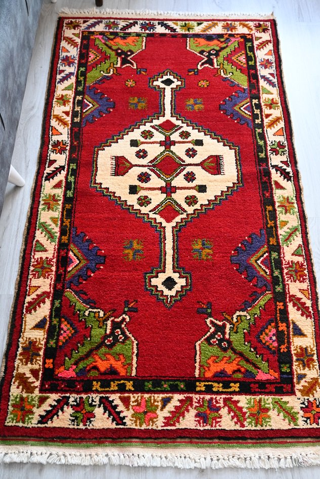 インドキリム ウール 手織り ③158×89cm
