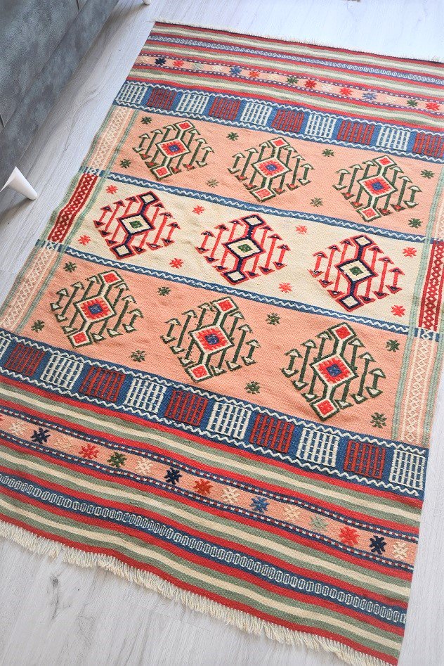 WEB限定 インドキリム ウール 手織り 17- 177×120cm