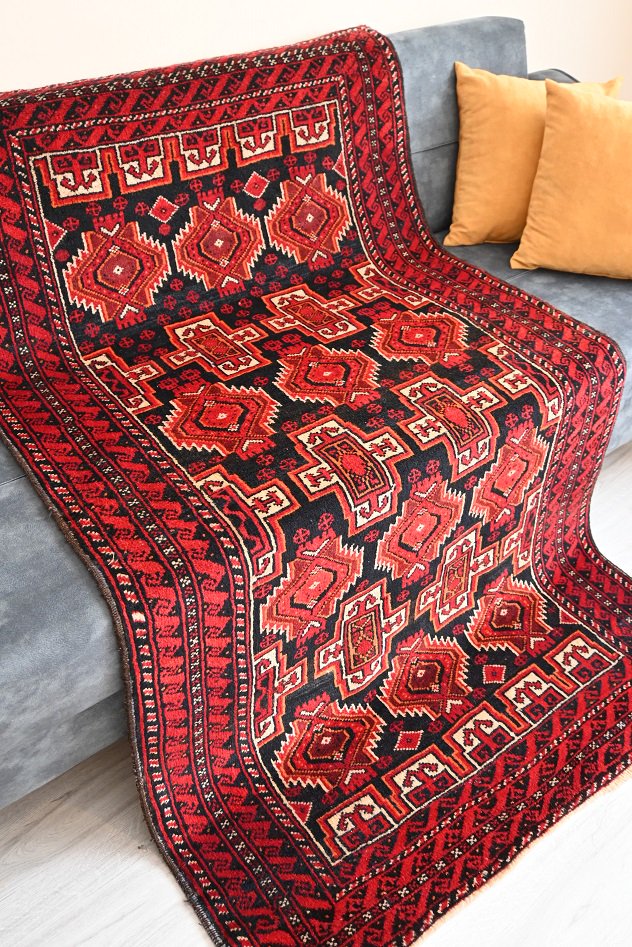 オールド絨毯/イラン・バルーチ/トライバルラグ約183×103cm - 手織り