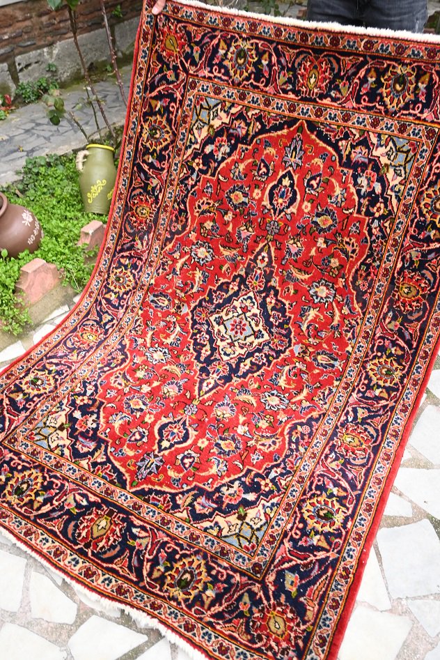 即日発送】 新品 ペルシャ絨毯 手織り キリム 154×100cm 草木染め