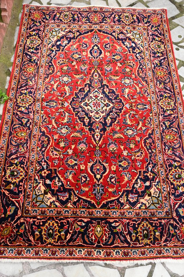 セミオールド絨毯/イラン・カシャーン/ペルシャ絨毯約172×111cm