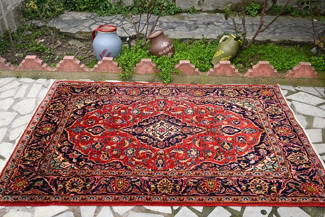 セミオールド絨毯/イラン・カシャーン/ペルシャ絨毯約