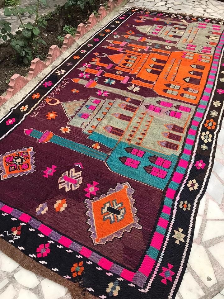 オールドキリム/トルコキリム/カルス約363×160cm - 手織り絨毯＆キリム