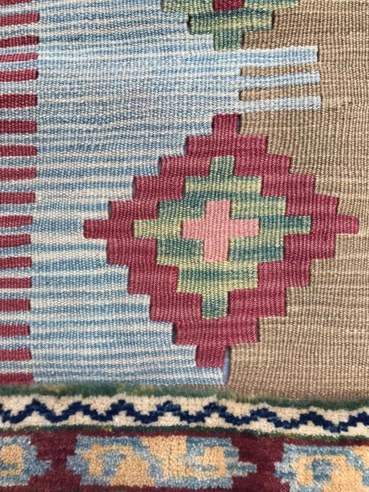 オールドキリム/トルコ・エーゲ/ソフラ約129×107cm - 手織り絨毯