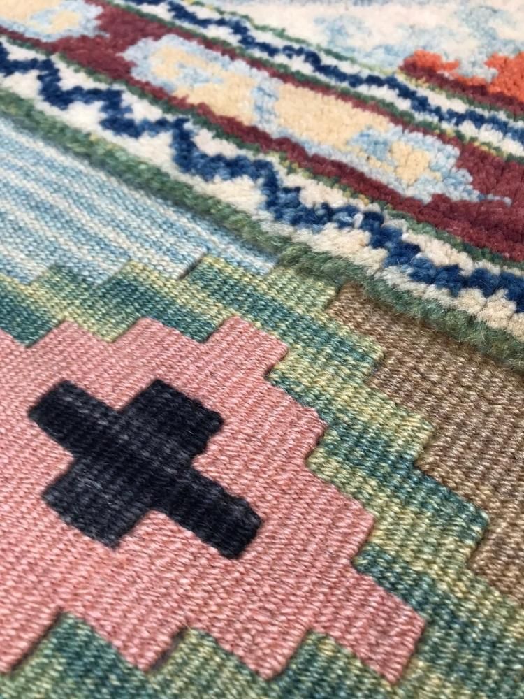 オールドキリム/トルコ・エーゲ/ソフラ約129×107cm - 手織り絨毯