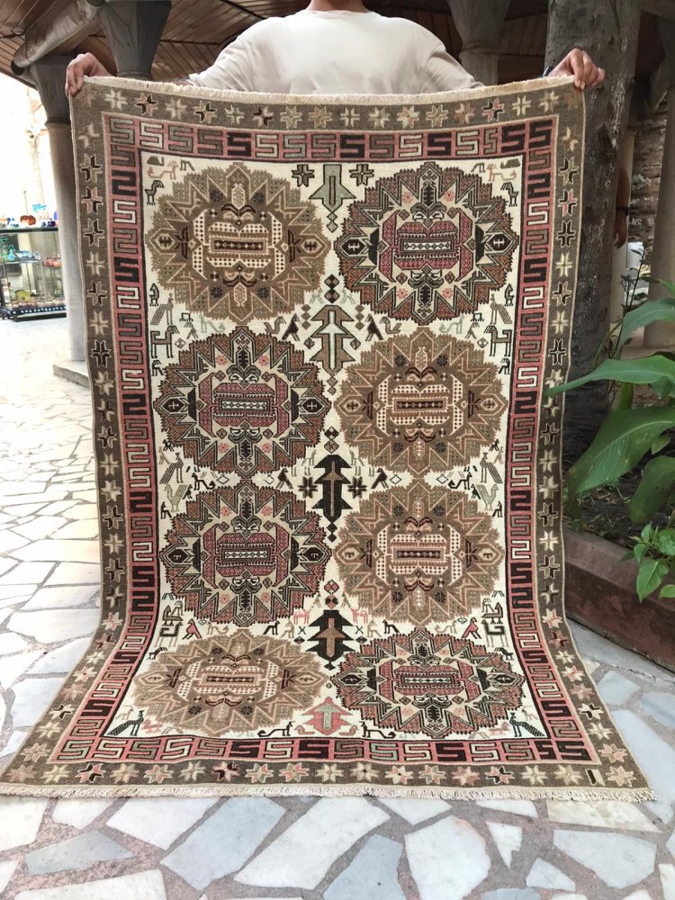 オールドキリム/イラン/スマック織りキリム約173×113cm - 手織り絨毯