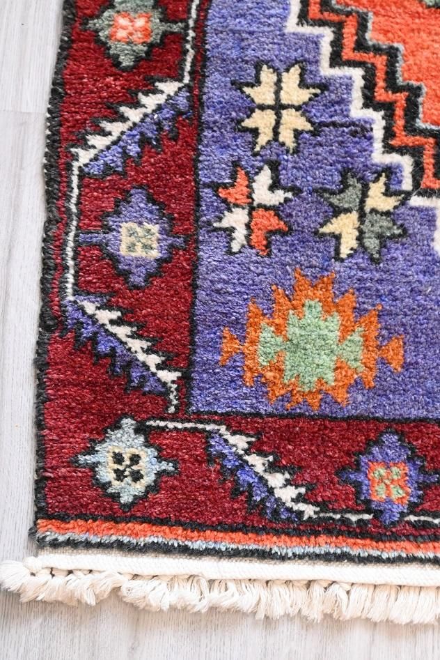 トルコ絨毯、キリム キリムスタイル / トルコ絨毯 オールドカーペット144×111cm