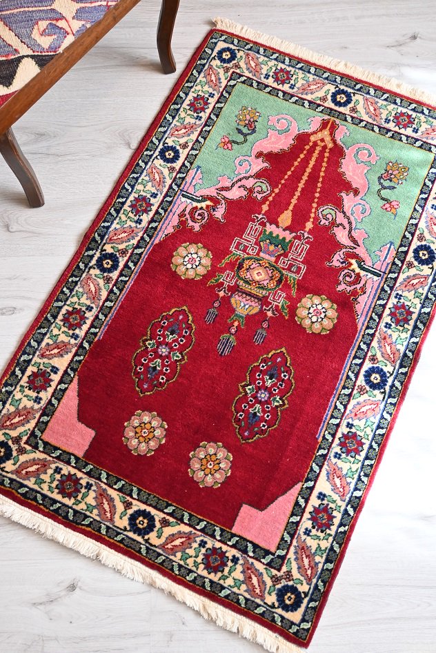 アフガニスタン キリム 手織り絨毯 サイズ:125x79cm-
