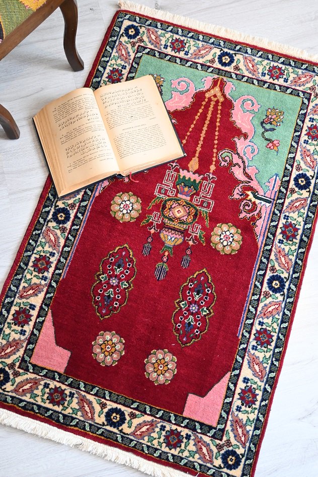 オールド絨毯/トルコ絨毯・ブルドゥル/約112×70cm - 手織り絨毯