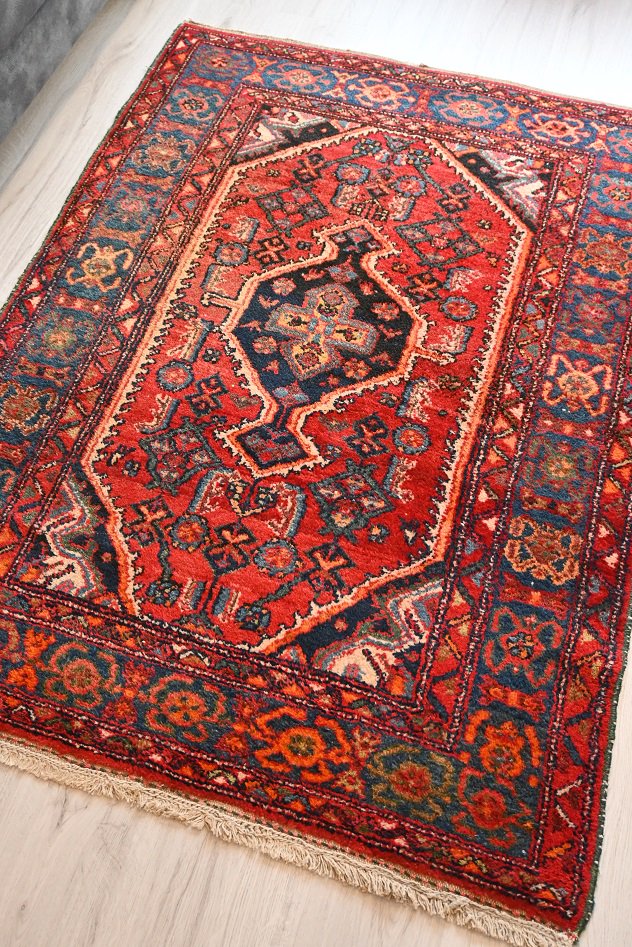 ヴィンテージトルコ絨毯ペルシャ手織り絨毯 キリム 187×143cm
