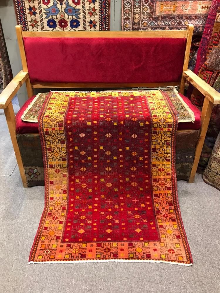 セミアンティーク絨毯/トルコ/デニズリ約125×77cm - 手織り絨毯