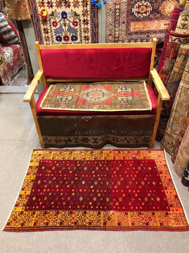 セミアンティーク絨毯/トルコ/デニズリ約125×77cm - 手織り絨毯