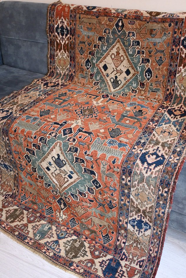 アンティークキリム/イラン・シャフセヴェン約171×100cm - 手織り絨毯