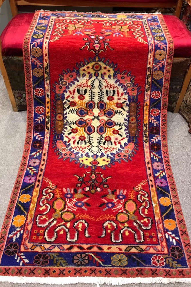 オールド絨毯/トルコ/デニズリ・ギュネイ約167×81cm - 手織り絨毯