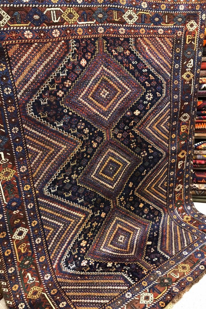 セミアンティーク絨毯/イラン・シラーズ/トライバルラグ約215×159cm