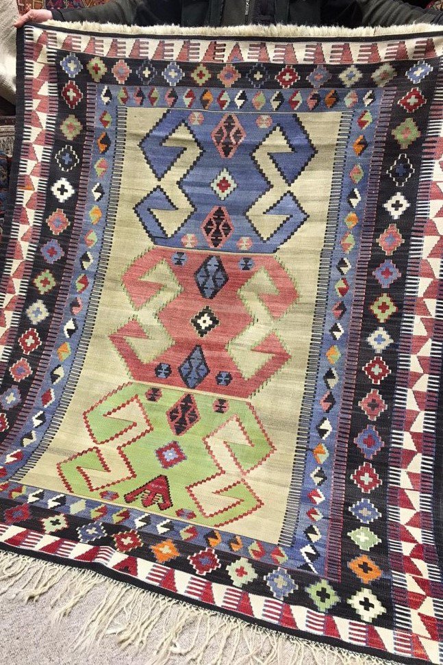 セミアンティークキリム/コンヤ・オブルック/約167×133cm - 手織り絨毯