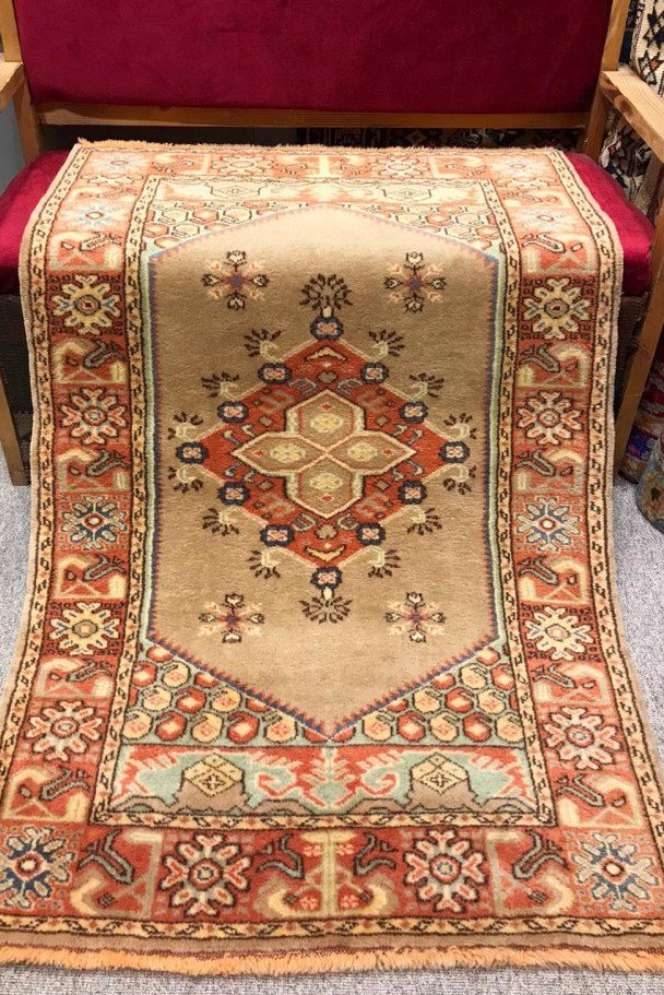 オールド絨毯/トルコ・マニサ・ユントダー約148×93m - 手織り絨毯 ...