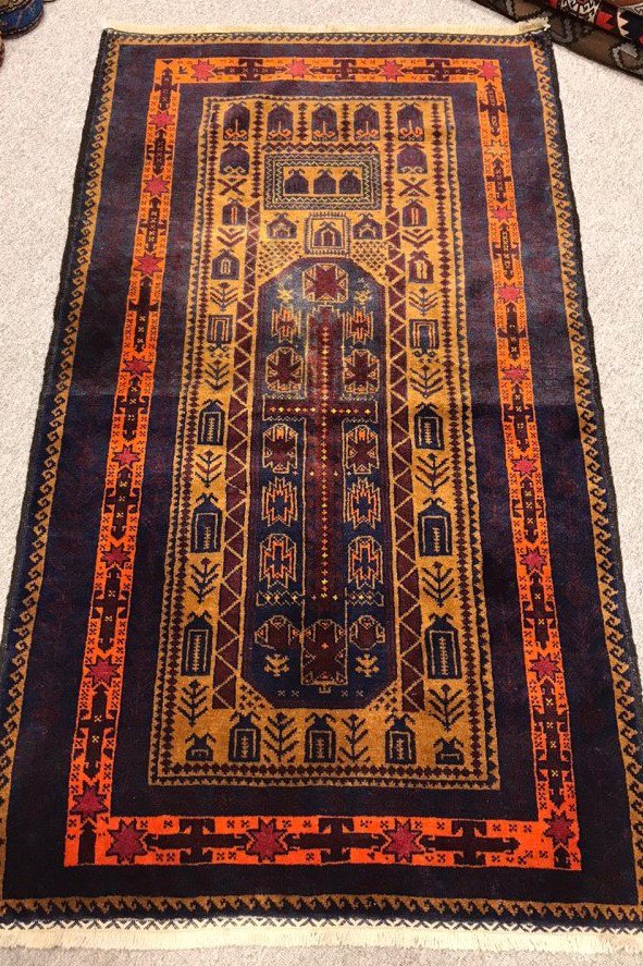 オールド絨毯/イラン・バルーチ/トライバルラグ約175×101cm - 手織り