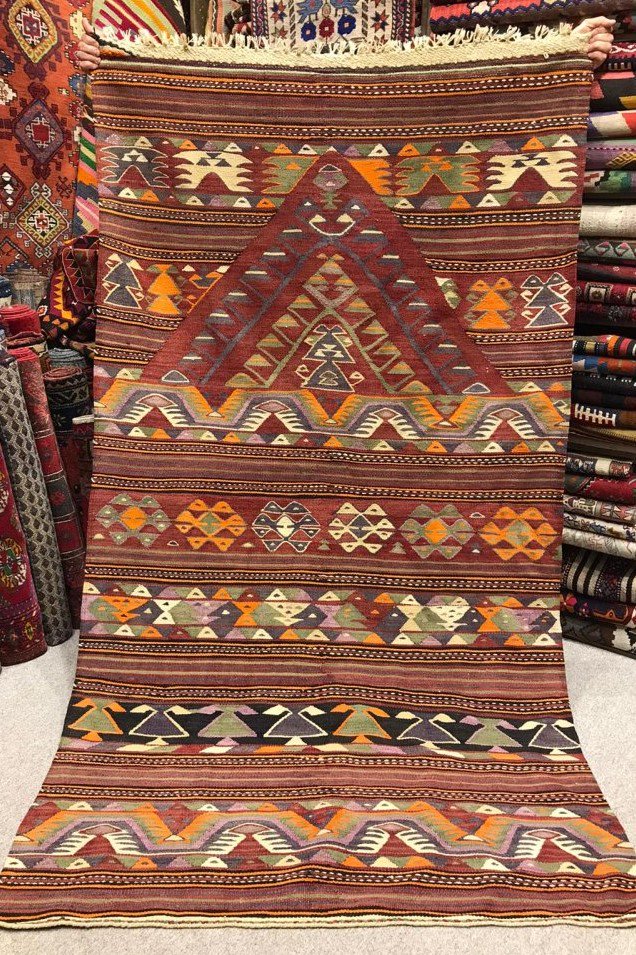 今だけこの価格 ペルシャキリム 手織り絨毯 size:172×126cm リビング 