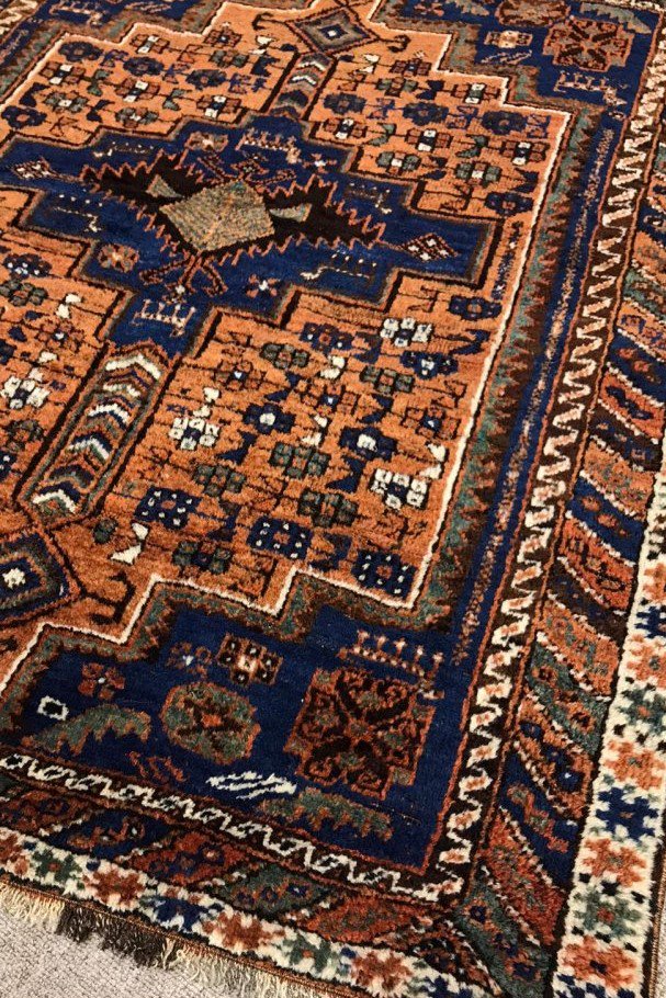セミアンティーク絨毯/イラン・シラーズ/トライバルラグ約136×116cm