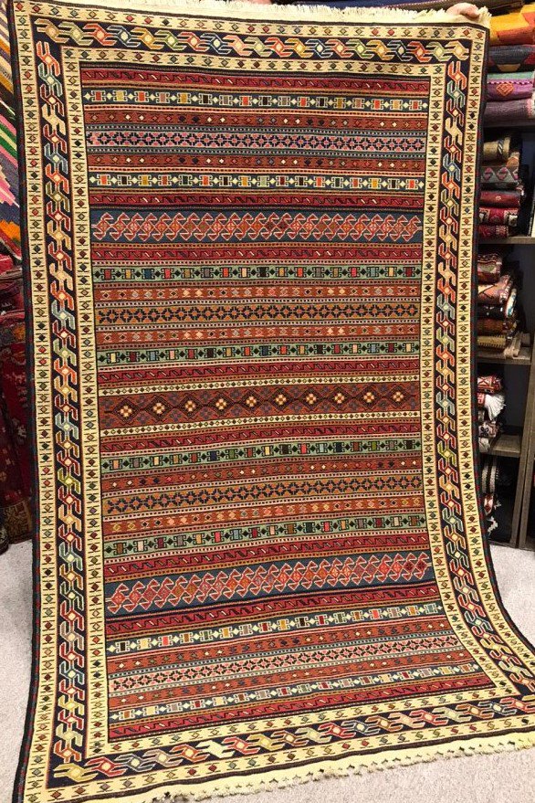 ペルシャ スマック キリム 手織り絨毯 size:195×142cm