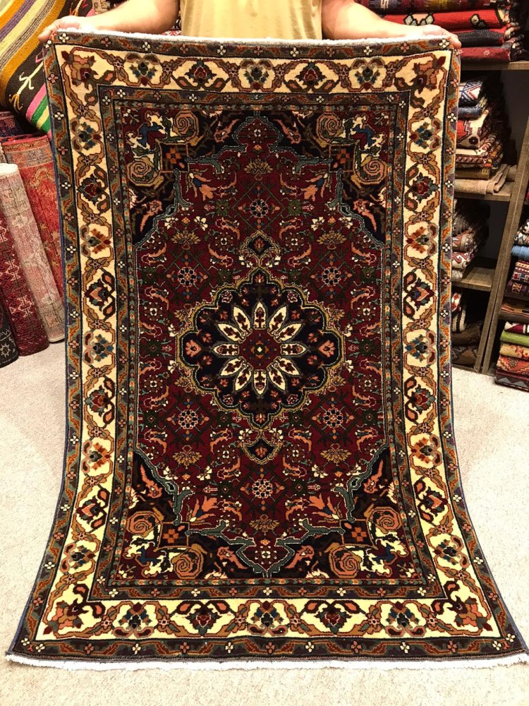 返品交換不可】 手織り キリム ラグ 約103×60cm アルダビール 羊毛 ペルシャ絨毯