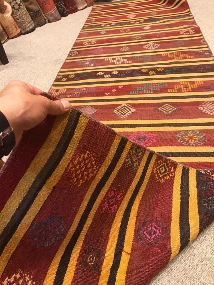 オールドキリム/トルコ・シワス/ジジム織り約277×81cm - 手織り