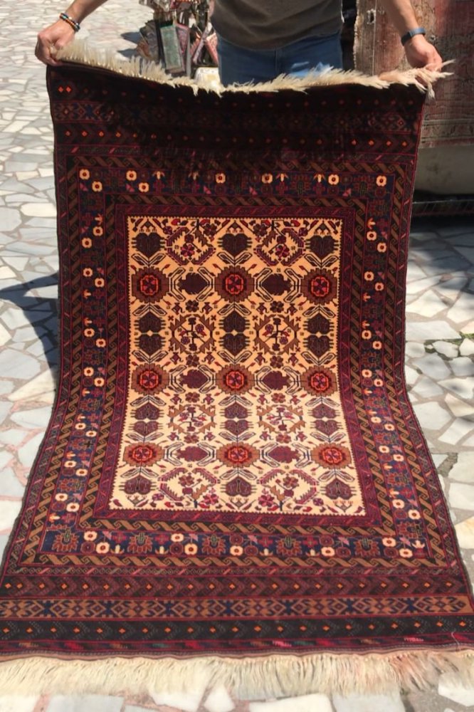 オールド絨毯/イラン・バルーチ/トライバルラグ約185×101cm - 手織り