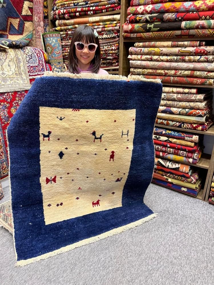 新しい絨毯/トルコ・コンヤ/ギャッベ約122×105cm - 手織り絨毯＆キリム