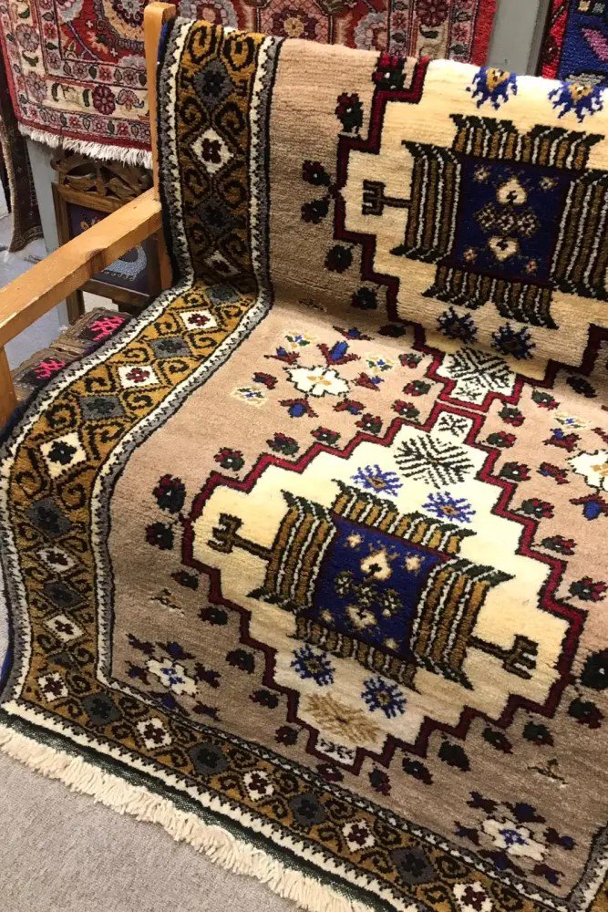 新しい絨毯/トルコ絨毯/コンヤ・エレリ約177×105cm 手織り絨毯＆キリム☆Heaven's Door