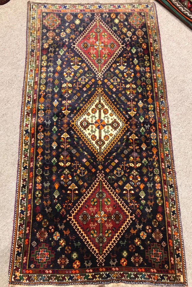 オールド絨毯/イラン・シラーズ/トライバルラグ約179×92cm - 手織り