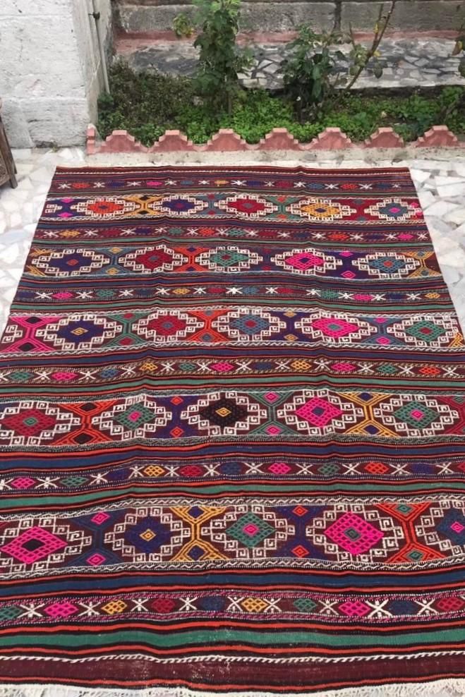 オールドキリム/トルコ・バルケシル約272×200cm - 手織り絨毯