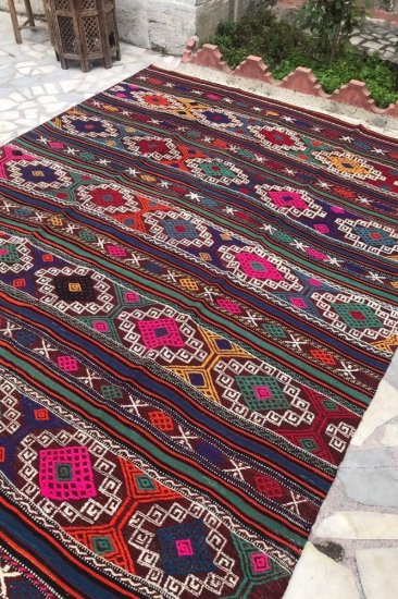 ニューキリム/イラン・スマック織りキリム約208×127cm - 手織り絨毯