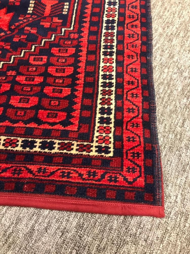 トルコ絨毯　ヤギュウベディル ヤージベディル トルコ絨毯/トライバルラグ191×113cm ブルー