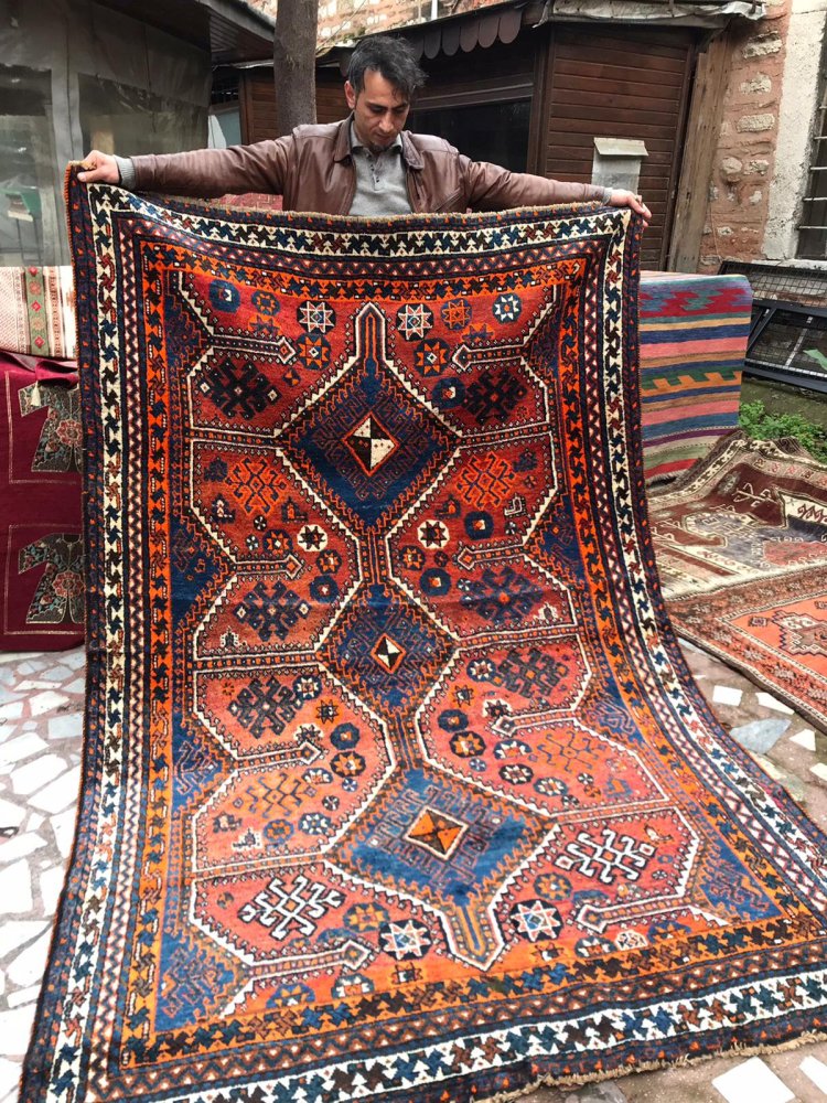 キリム イラン シラーズ産 トライバルラグ ペルシャ絨毯-
