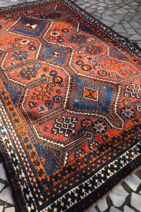 アンティーク ルリ族 トライバルラグ ペルシャ絨毯 257×151cm-