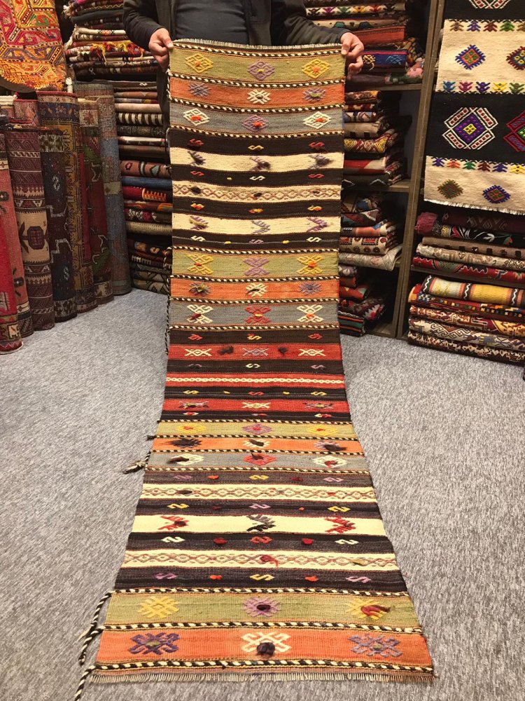 オールドキリム/トルコ・バルケシル約220×60cm - 手織り絨毯＆キリム ...
