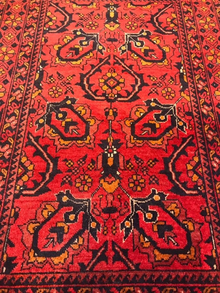260×148cm【アフガンオールド手織りキリム】手織り絨毯 オールド絨毯/アフガン絨毯約147×90cm - 手織り絨毯＆キリム
