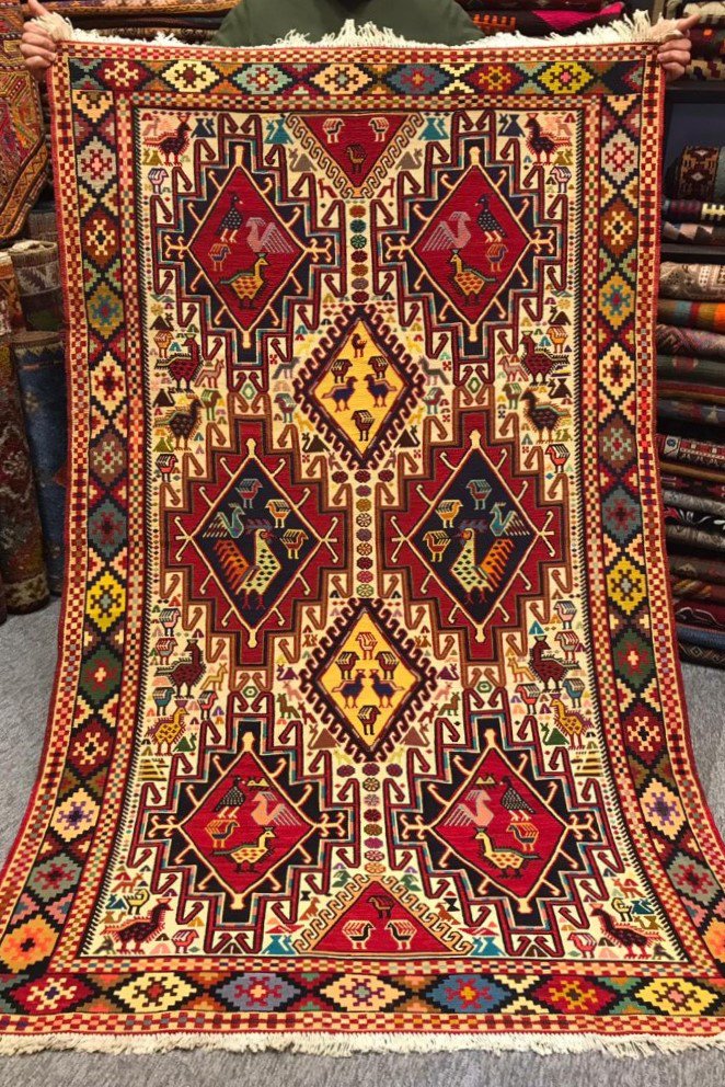 ペルシャ絨毯 キリム スマック織り (ユニーク品) No:27112 ラグ - ラグ 