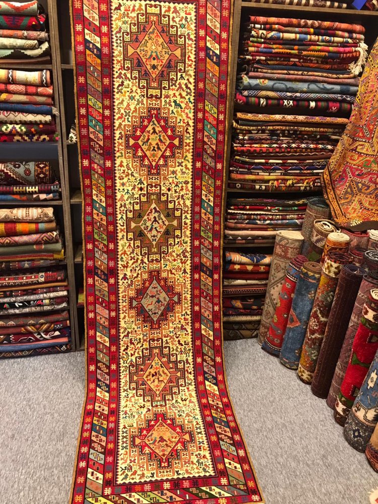 新しいキリム/イラン/シャーセバン・スマック織りキリム約300×81cm