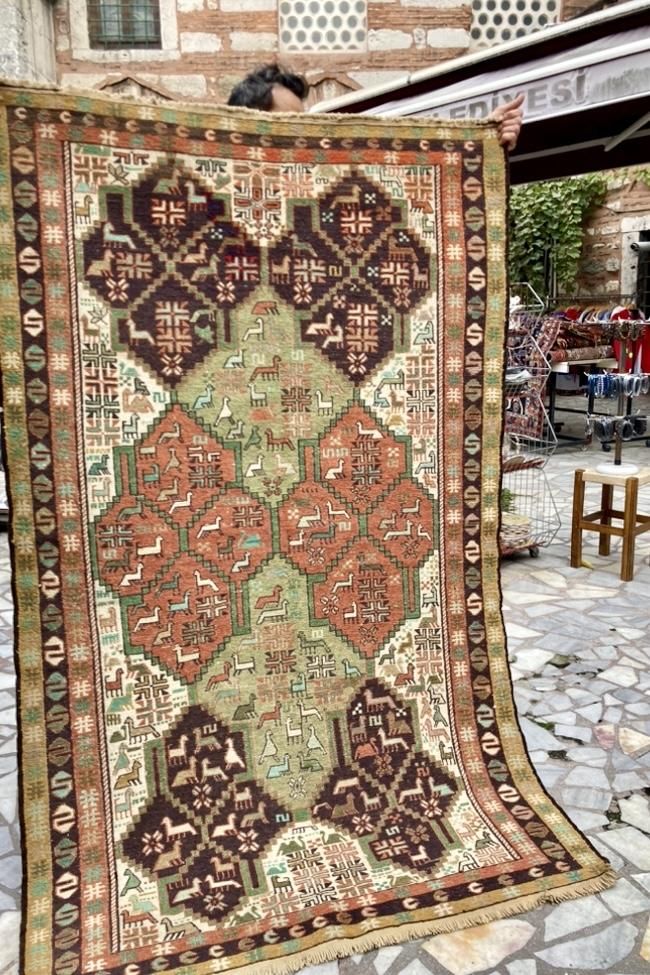 オールドキリム/イラン/スマック織りキリム約204×125cm - 手織り絨毯