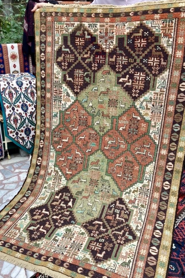 オールドキリム/イラン/スマック織りキリム約204×125cm - 手織り絨毯