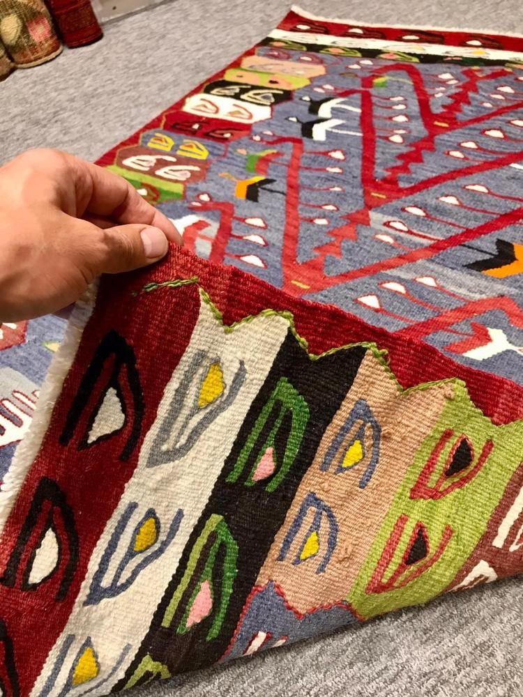 特注120cm アラベスク　ウシャク産オールドキリム　超ロング　カバーのみ オールドキリム/トルコ・ウシャク・エシュメ約136×102cm