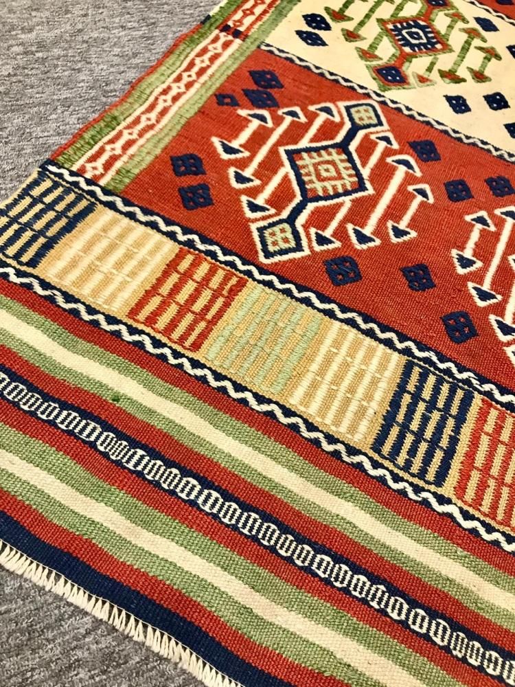 セミオールドキリム/トルコ・ウシャク約166×109cm - 手織り絨毯 セミオールドキリム/トルコ・ウシャク約166×109cm - 手織り絨毯