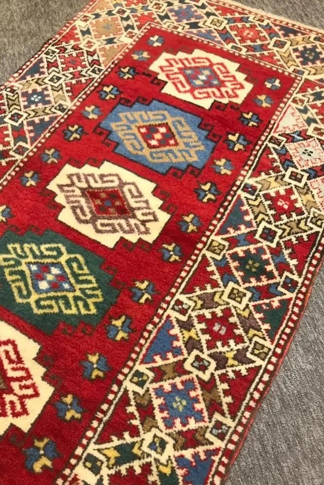 トルコ絨毯、キリム キリムスタイル / トルコ絨毯 正方形 ミニサイズ 40×42cm 幾何学